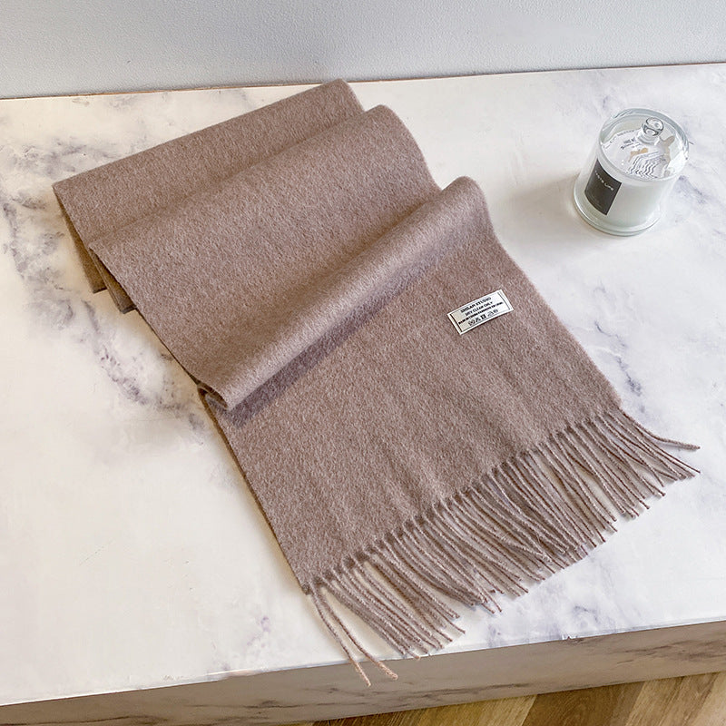 100% Wool Solid-Color Warm Scarf Shawl