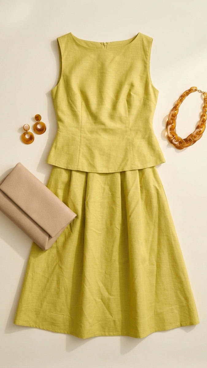 Lime Green Linen set