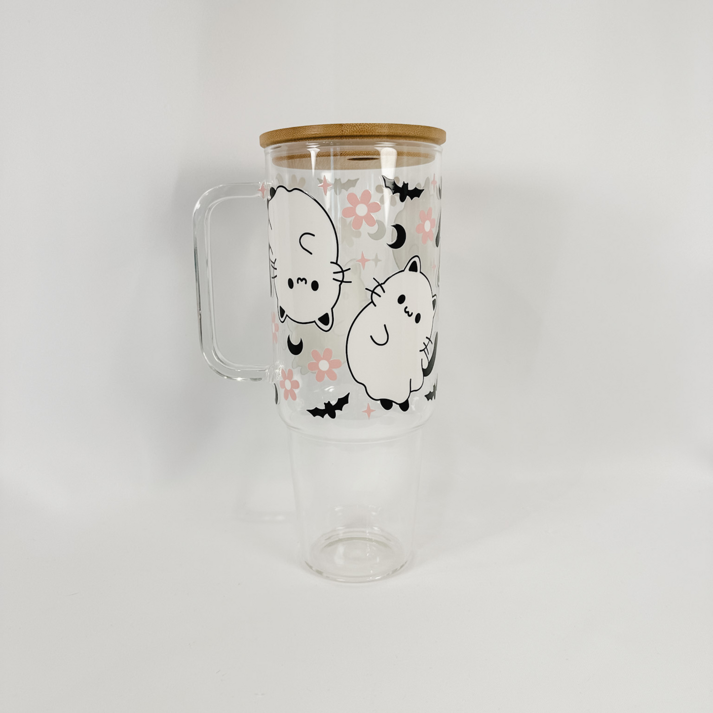 Ghost Kitty Glass Tumbler