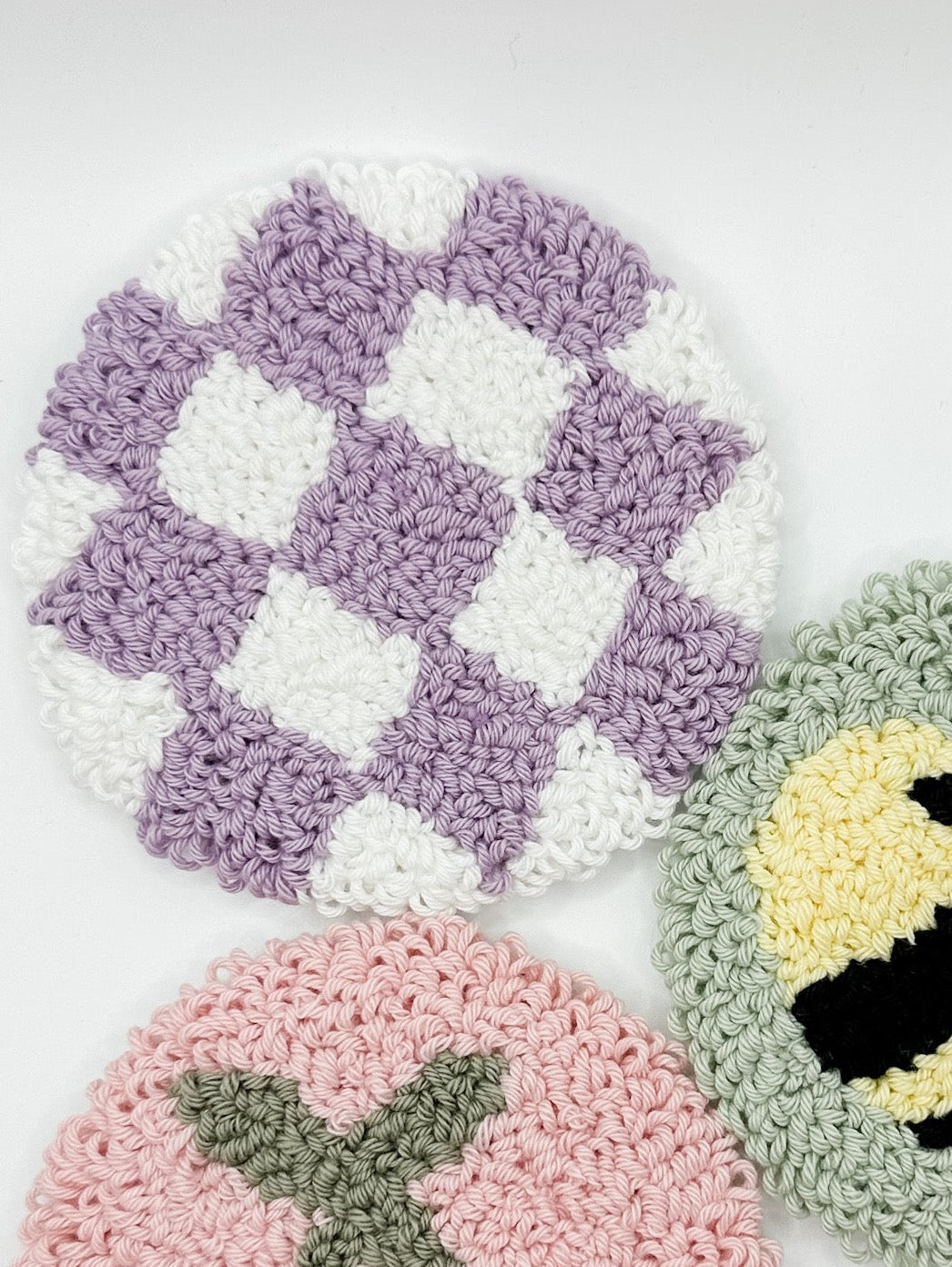 Purple Checkered Mug Rug