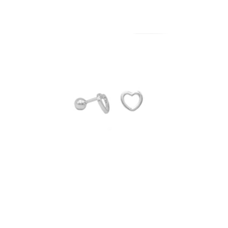 Open Heart Stud Earrings