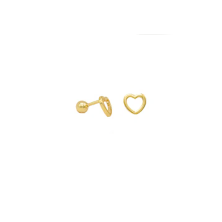 Open Heart Stud Earrings