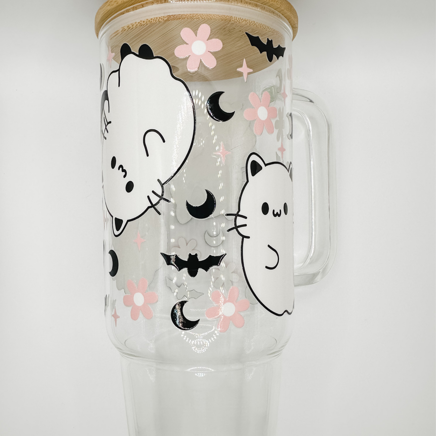Ghost Kitty Glass Tumbler