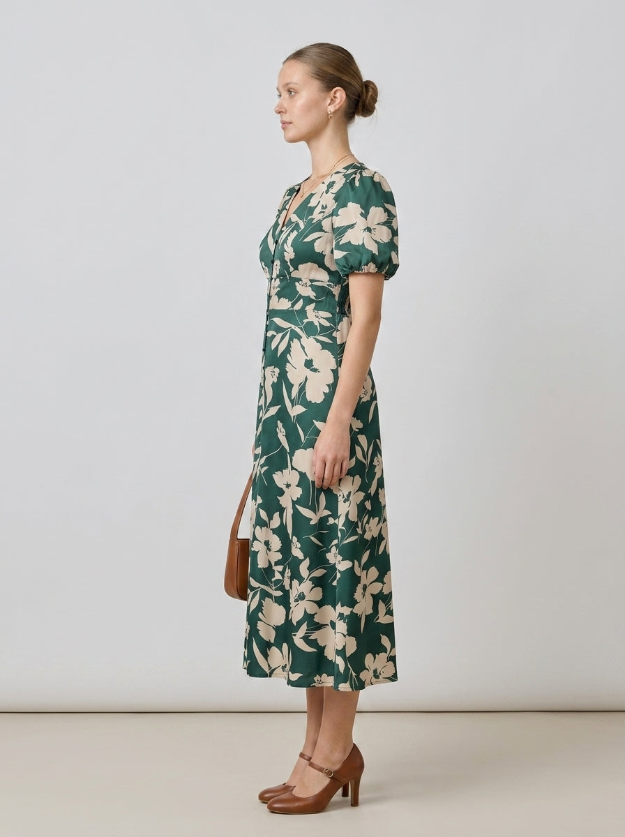 Midi dress — On Model - Side Profile | Generated by Modelize