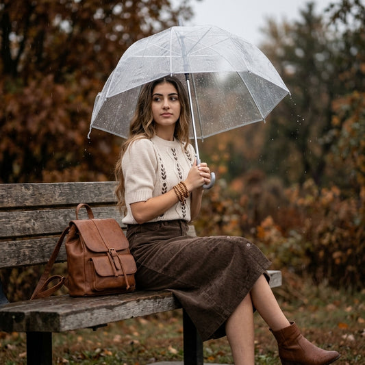 Midi skirt — On Model - Seated | Generated by Modelize