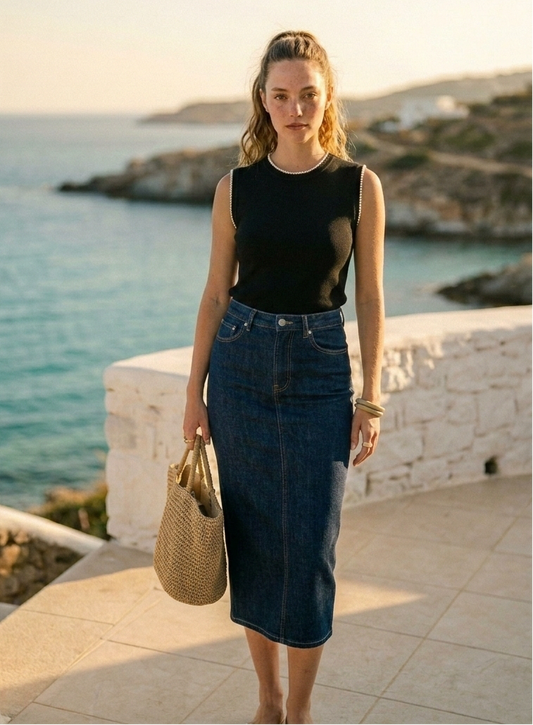 Pearl Trim Knit Sweater Top