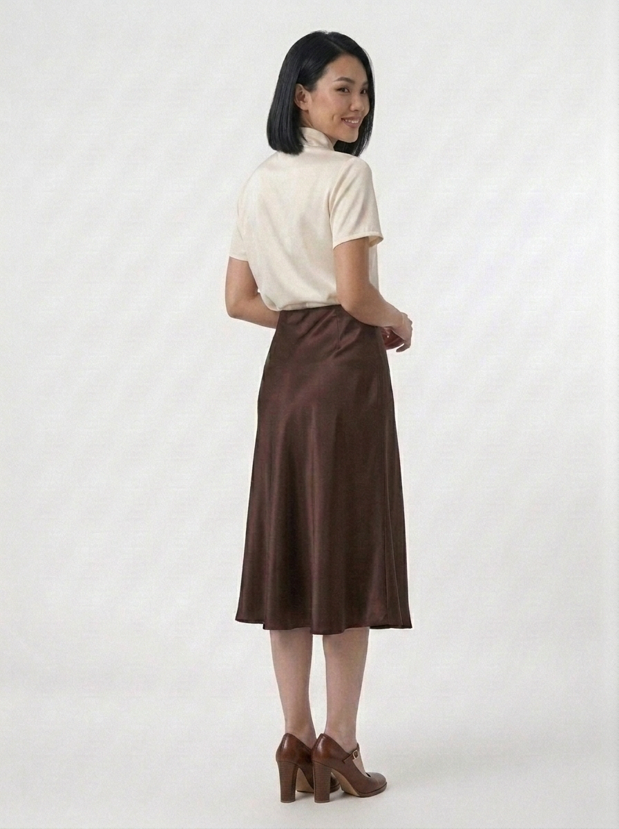 Satin Midi Skirt