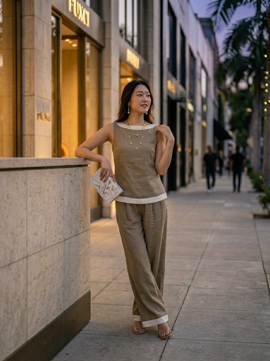 The Monaco Contrast Linen set