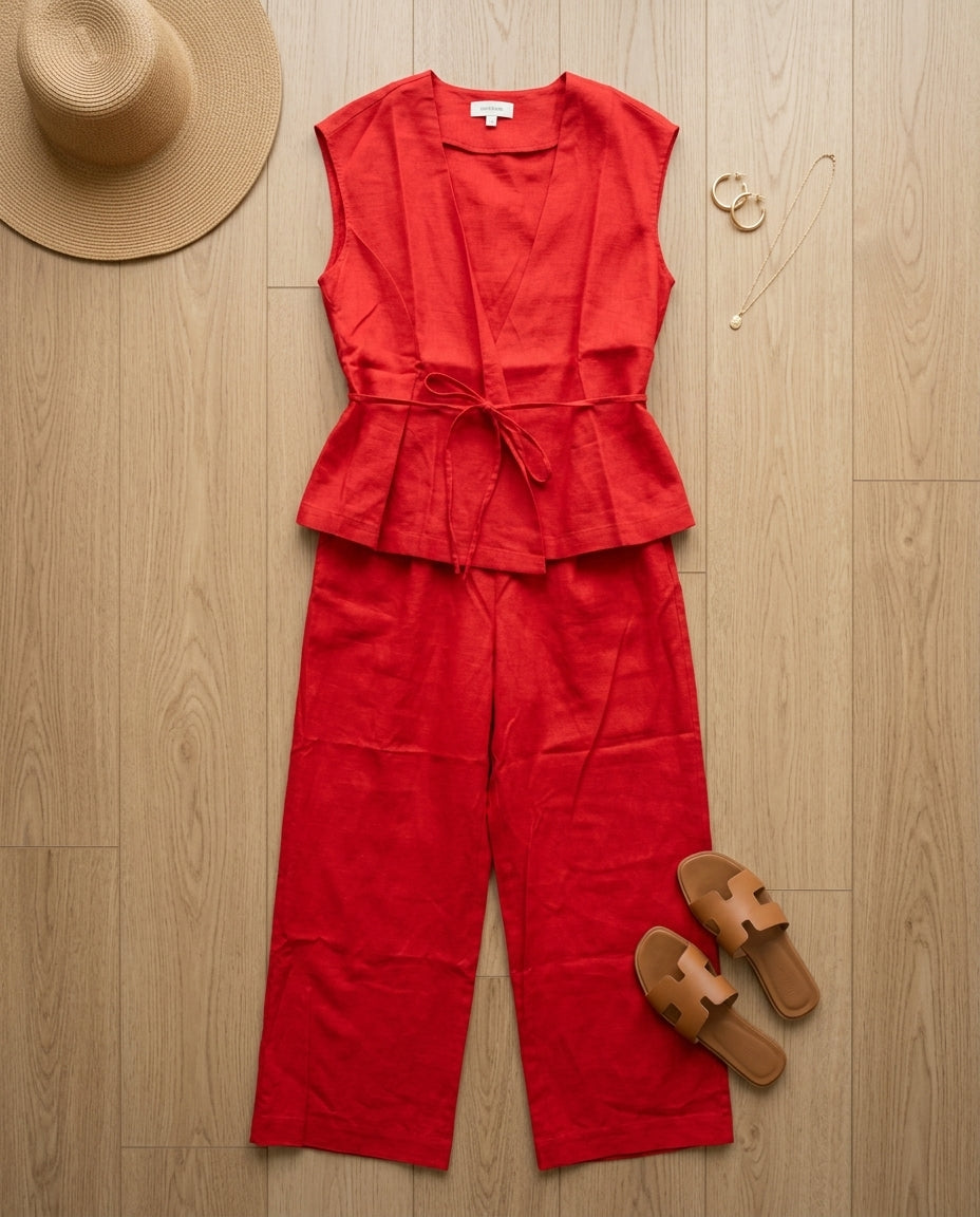 Linen Vest and Long Pants