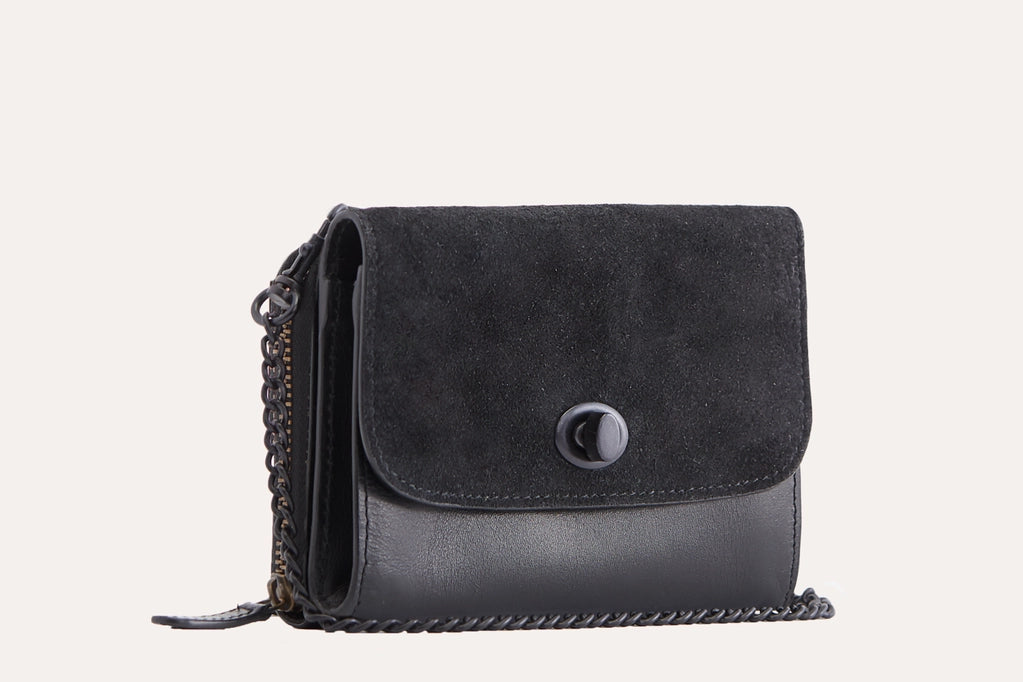Two-Tone Black Crossbody