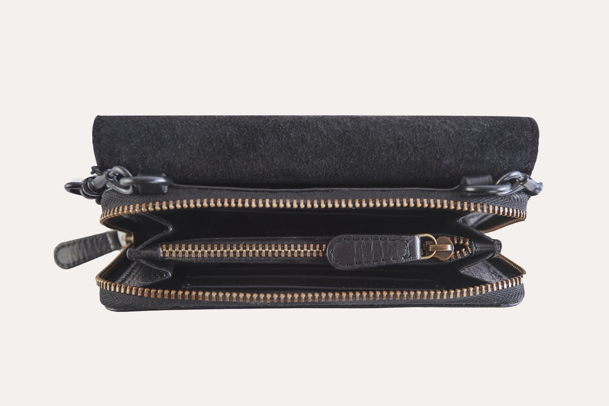 Two-Tone Black Crossbody