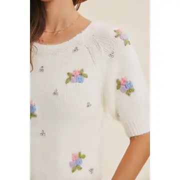 Autumn Skies Embroidery Sweater