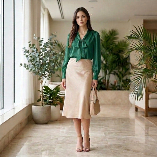 Satin Midi Skirt