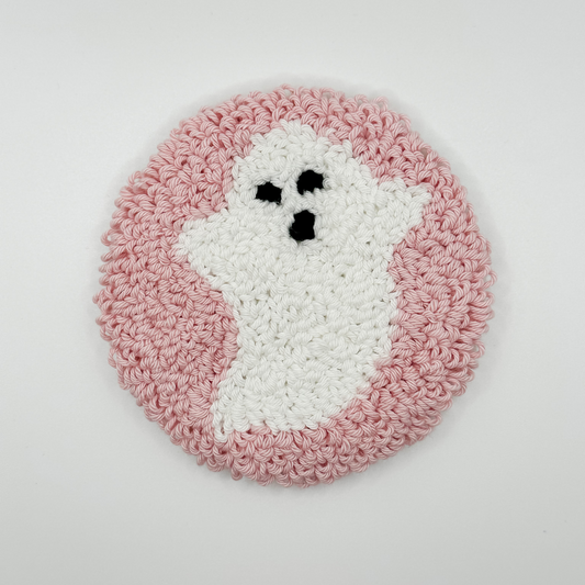 Pink Ghost Mug Rug