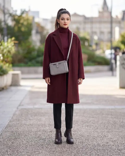 Grey Wallet Crossbody Bag