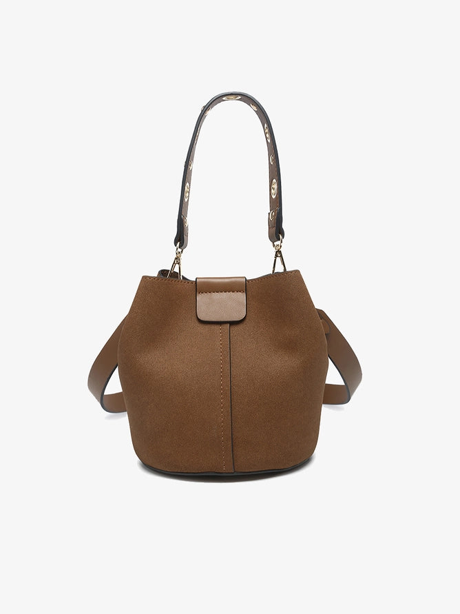 Farrah Suede Bucket Bag w/ Top Handle & Inner Bag