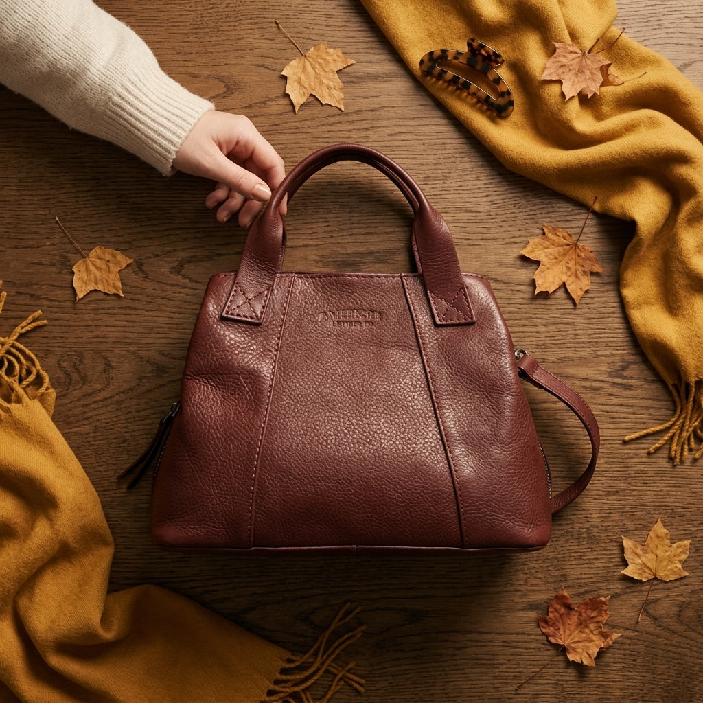 Crossbody tote bag — Fall Essentials Flat Lay | Generated by Modelize