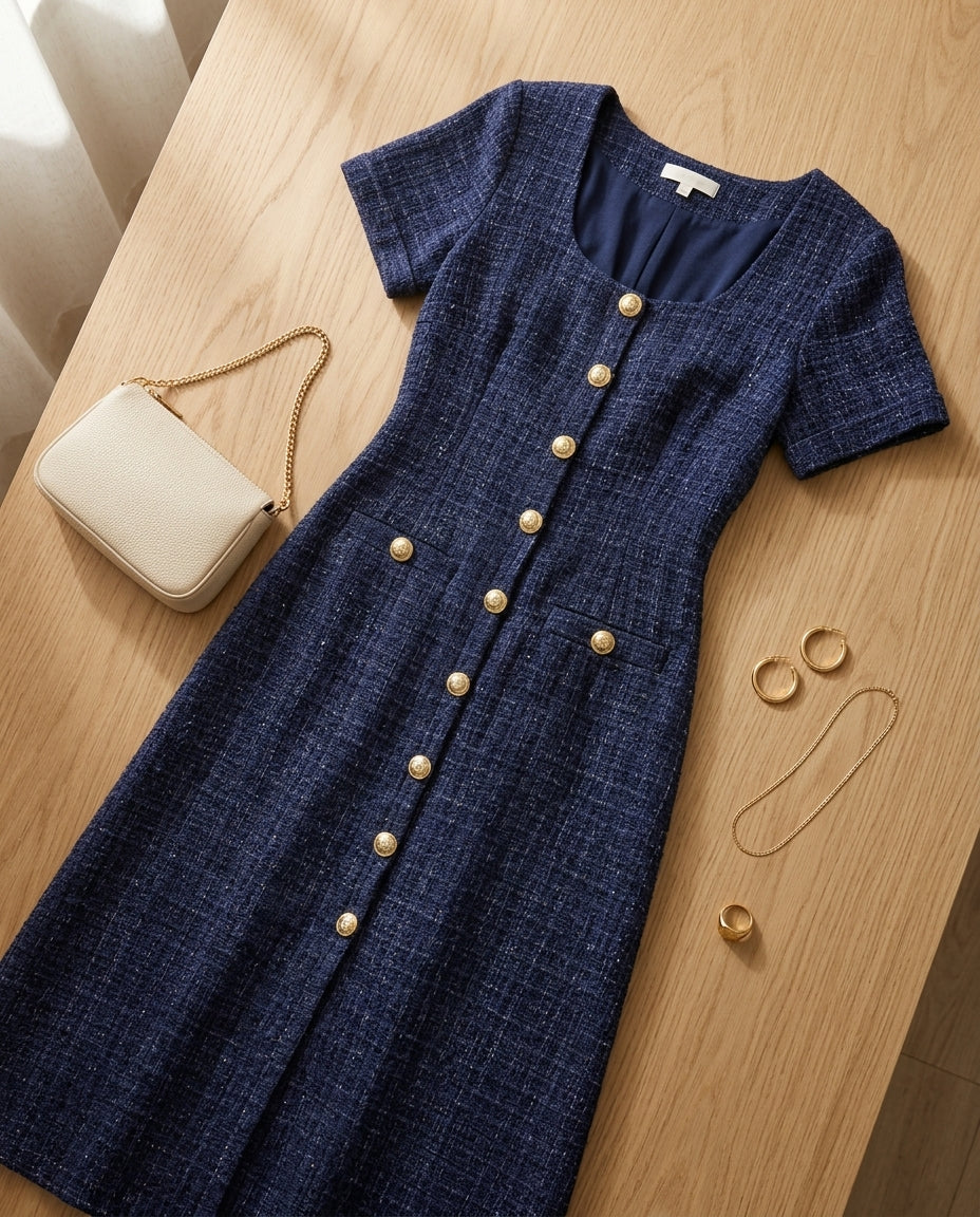 Midi dress — Stylized Flat Lay | Generated by Modelize