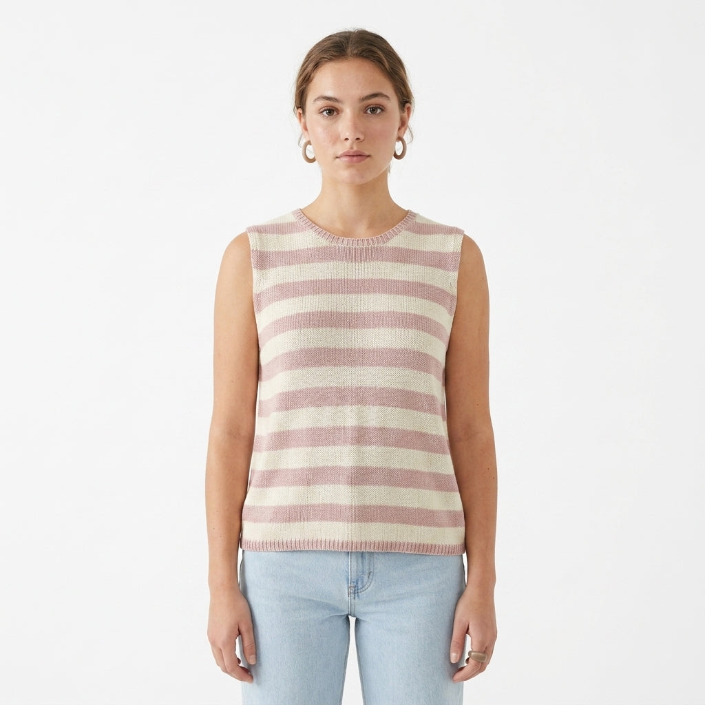 Sleeveless knit top — Professional Studio Packshot | Generated by Modelize