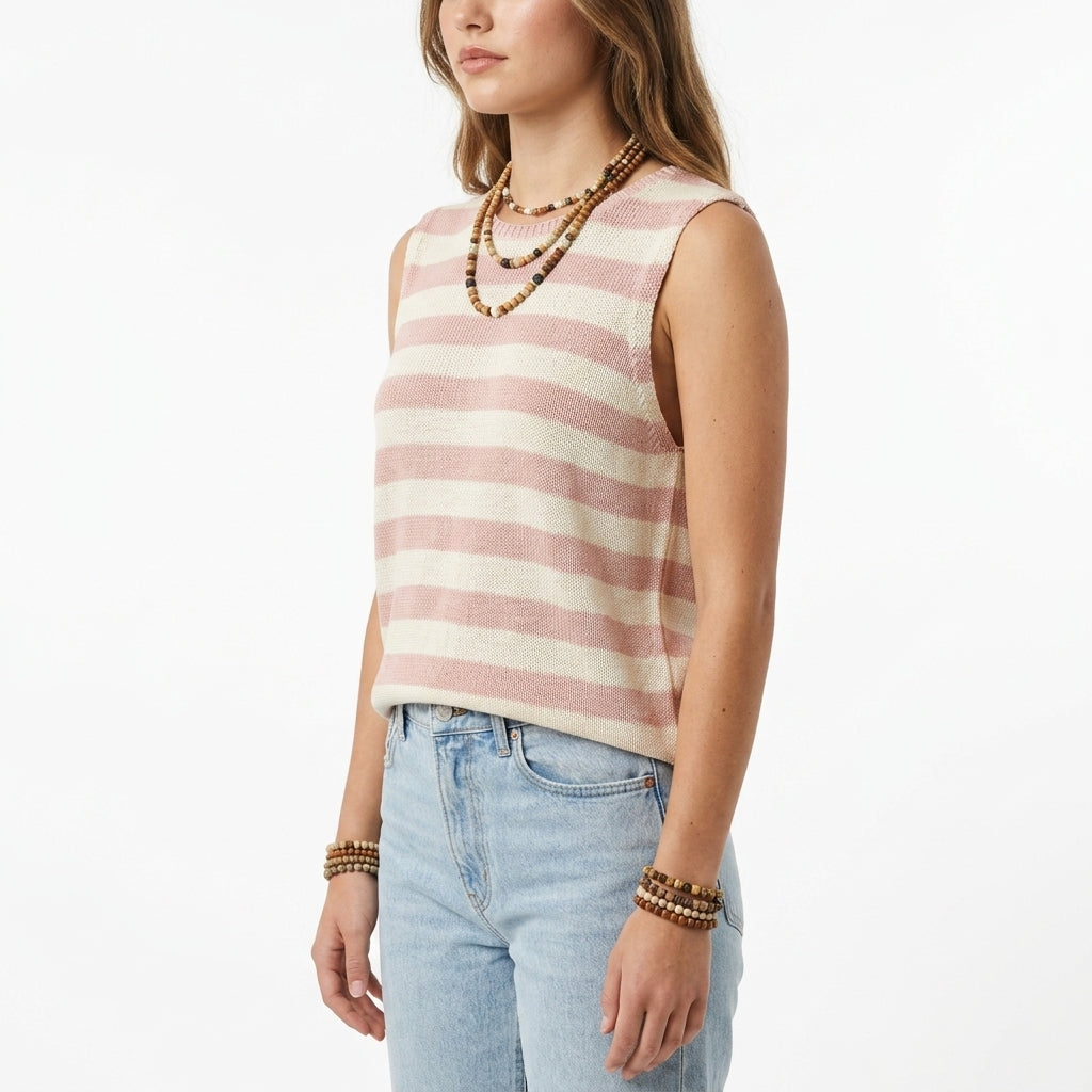 Knit tank top — Side Angle Studio Shot | Generated by Modelize
