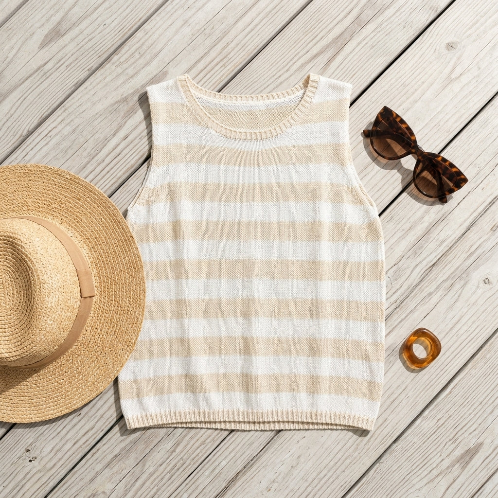 Sleeveless knit top — Beach Day Flat Lay | Generated by Modelize