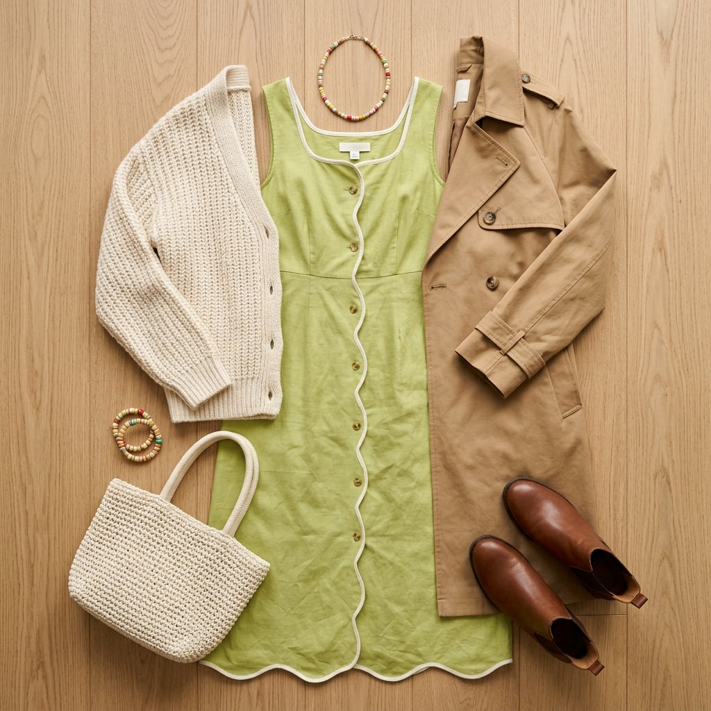 Midi Dress — Flat Lay - Styled | Generated by Modelize