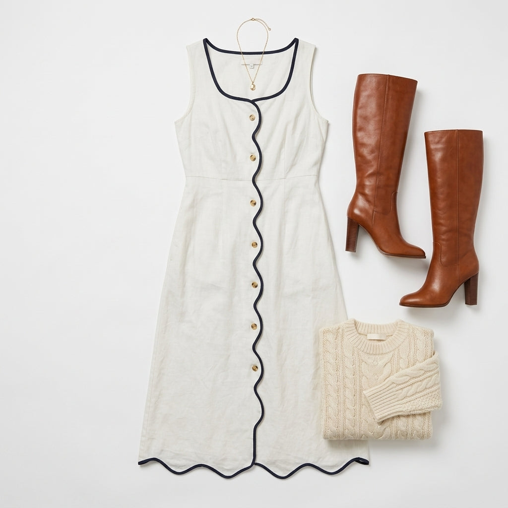 Midi Dress — Autumn Essentials Flat Lay | Generated by Modelize