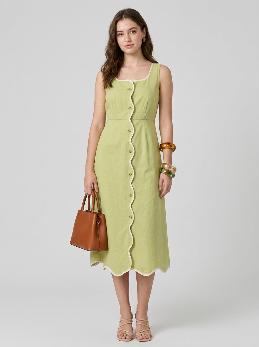 Midi Dress — On Model - Neutral | Generated by Modelize