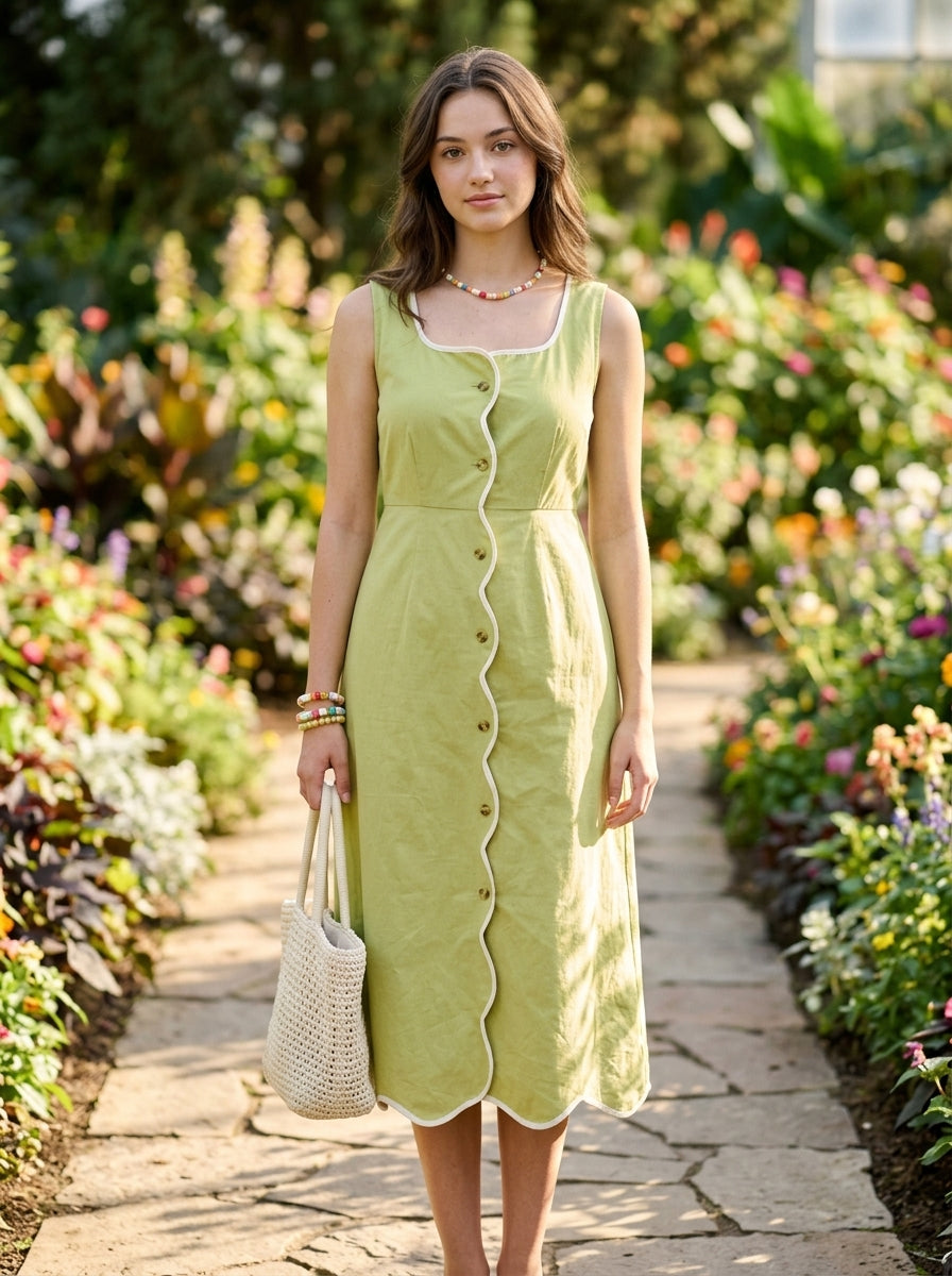 Midi Dress — On Model - Outdoor | Generated by Modelize