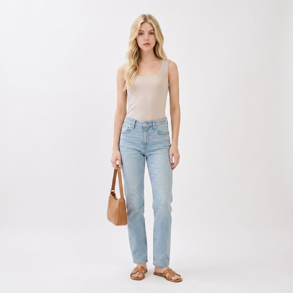 Square neck tank top — On Model - Neutral | Generated by Modelize