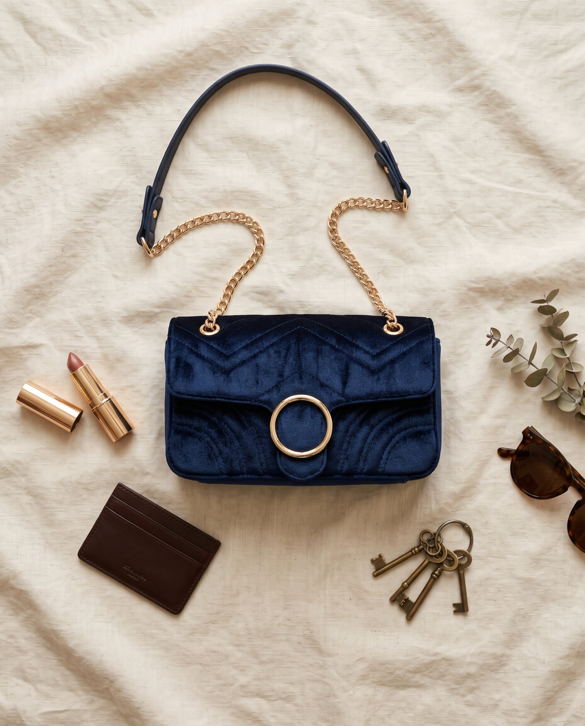 Crossbody Bag — Curated Essentials Flat Lay | Generated by Modelize