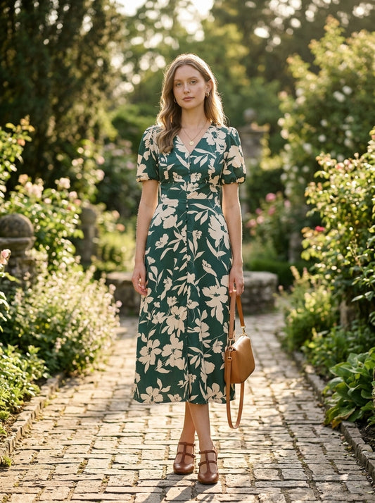 Midi Dress — On Model - Outdoor | Generated by Modelize
