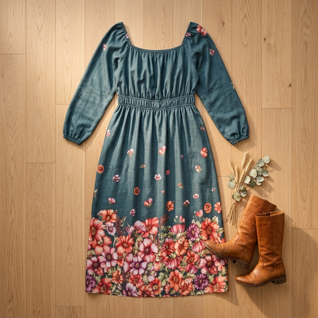 Maxi dress — Autumn Flat Lay | Generated by Modelize