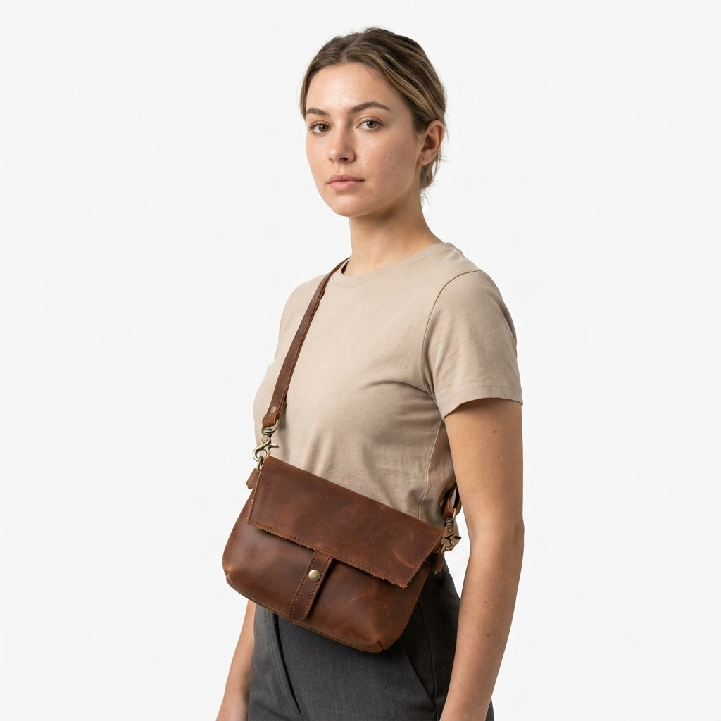 Crossbody Bag — Side Profile Studio | Generated by Modelize