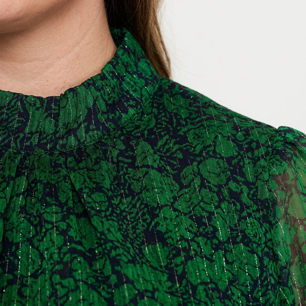 Plus size mock neck blouse — Mock Neck Detail | Generated by Modelize
