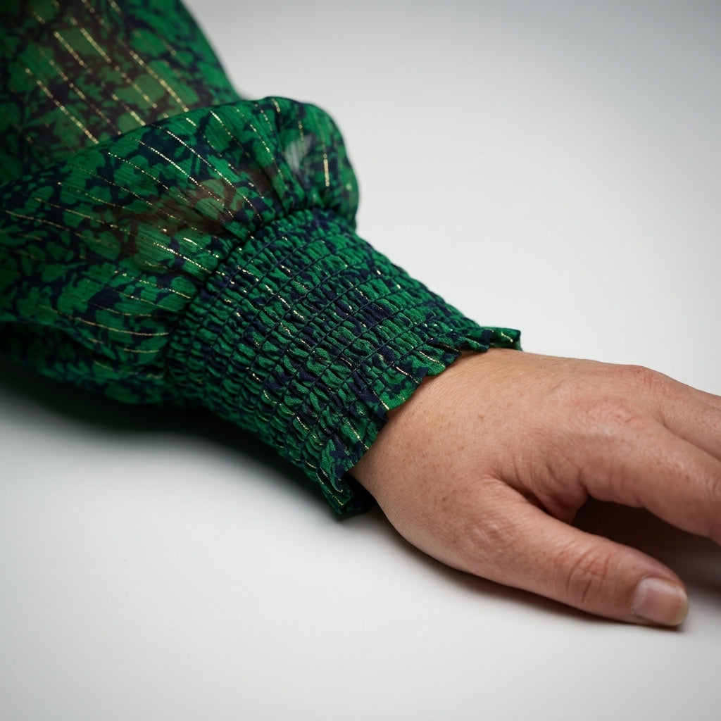 Blouse — Smocked Cuff Close-up | Generated by Modelize