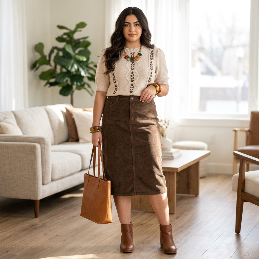 Midi Skirt — Lifestyle - Home | Generated by Modelize