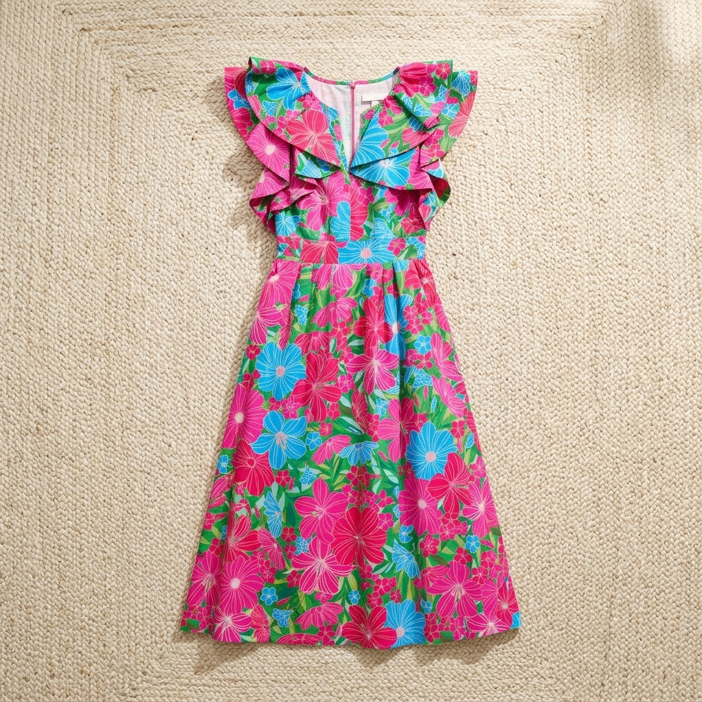 Midi Dress — Summer Flat Lay | Generated by Modelize