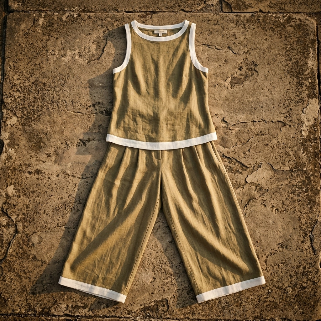 Two-piece linen set — Sophisticated Flat Lay | Generated by Modelize