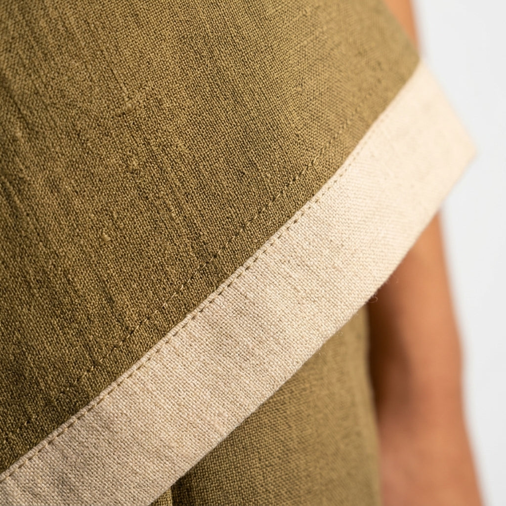 Two-piece linen set — Fabric Detail Macro | Generated by Modelize