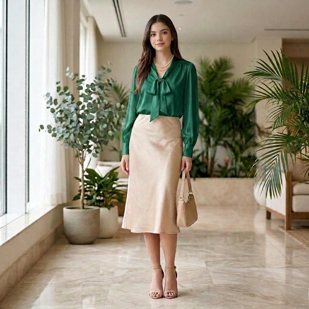 Satin Midi Skirt