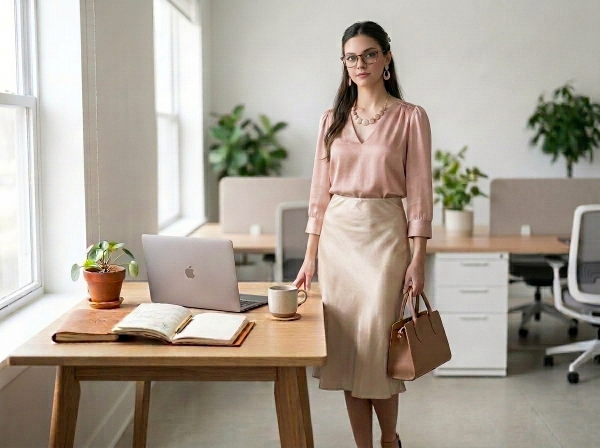 Satin Midi Skirt