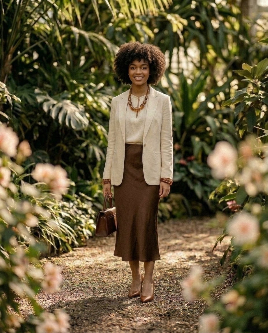 Satin Midi Skirt