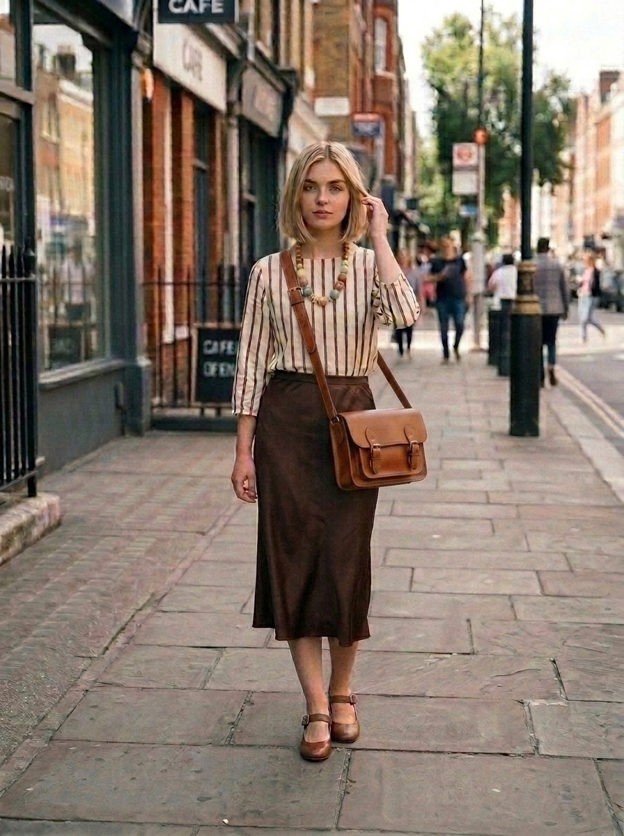 Satin Midi Skirt