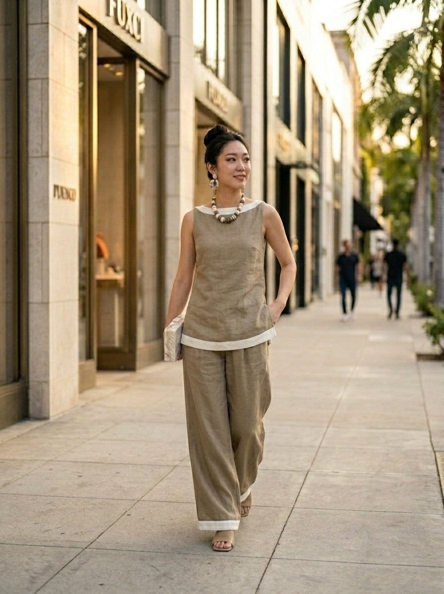 The Monaco Contrast Linen set