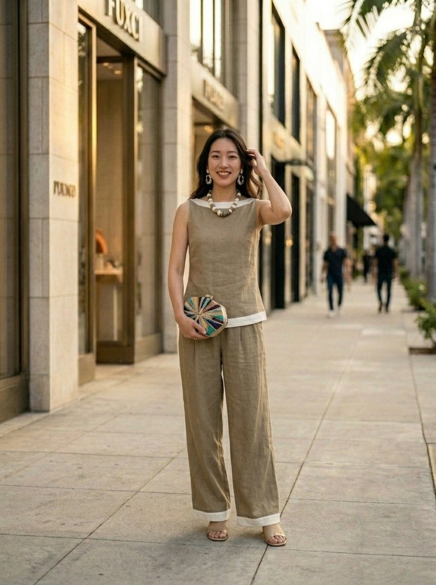 The Monaco Contrast Linen set